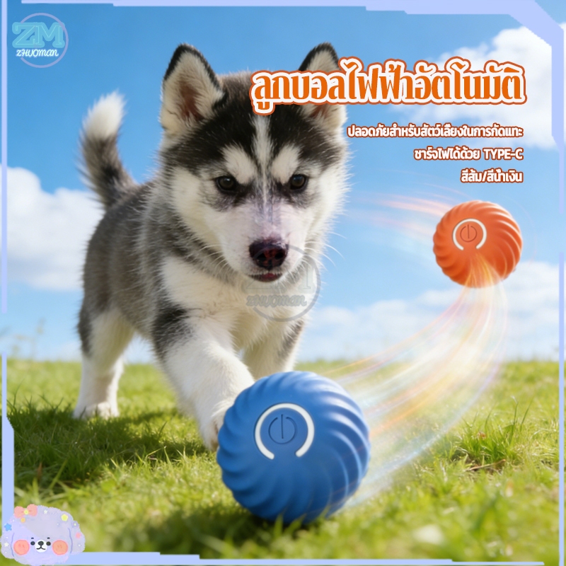 ลูกบอลแมว ลูกบอลสําหรับสัตว์เลี้ยง ของเล่นสัตว์เลี้ยง มีไฟ ของเล่นแมวอัจฉริยะ หมุนได้360องศา มีไฟ ชาร์จไฟผ่าน USB