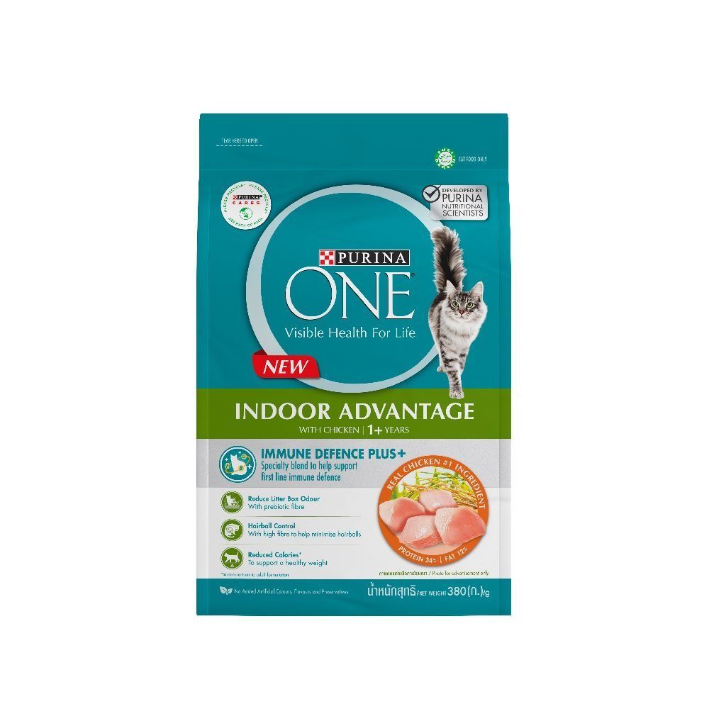 เพียวริน่าวัน แมวโต เลี้ยงในบ้าน 380กรัม PURINA ONE ADULT INDOOR CHICKEN 380G