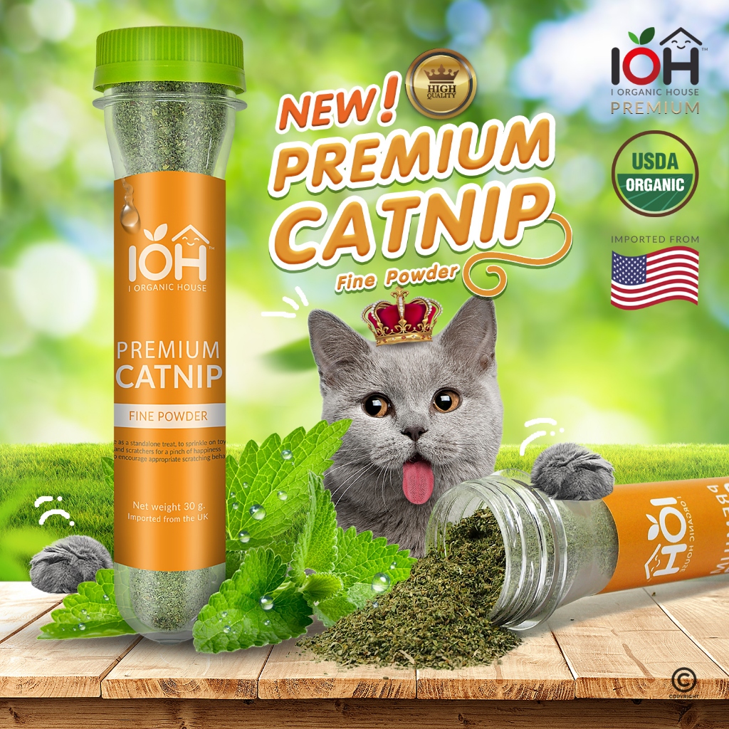 IOH Premium CATNIP - FINE POWDER 100% Naturals แคทนิป สมุนไพรสําหรับแมว 33ml