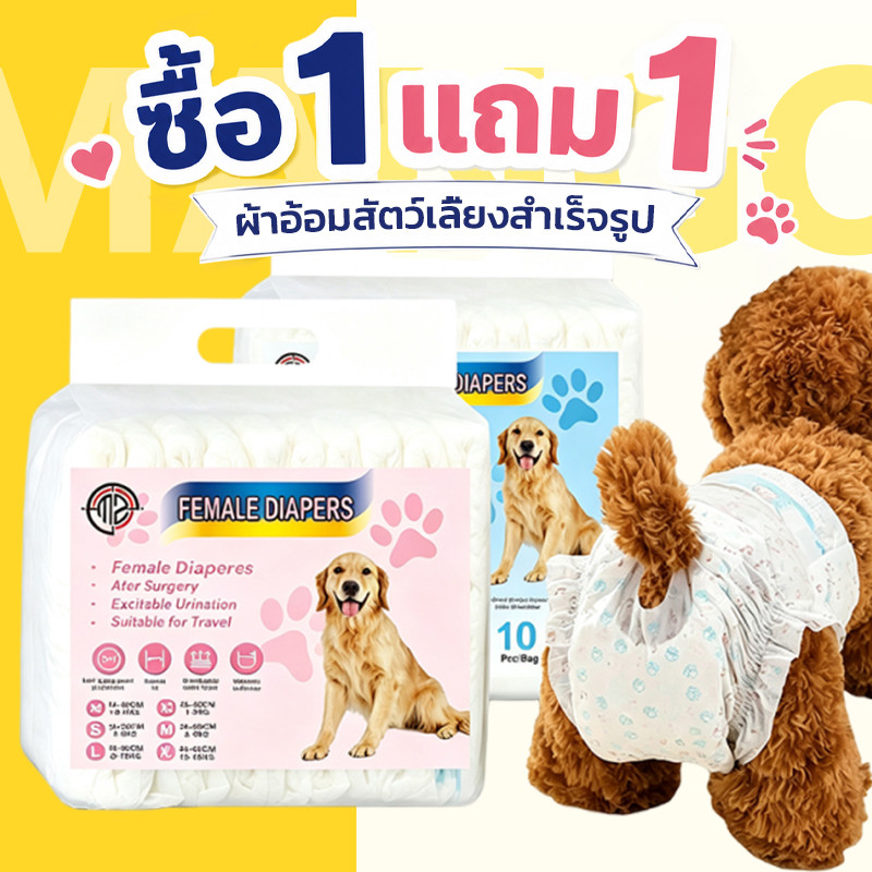 ซื้อ 1 แถม 1】Mango ผ้าอ้อมสัตว์เลี้ยง แพมเพิสแมว ชาย หญิง แพมเพิสหมา ผ้าอ้อมสําเร็จรูป