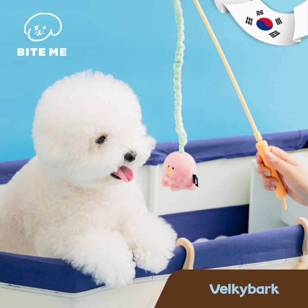 BITE ME Catch Me Tug Fishing Rod Toy ไม้ตกหมา ของเล่นสําหรับสัตว์เลี้ยง ของเล่นสุนัข ของเล่นแมว