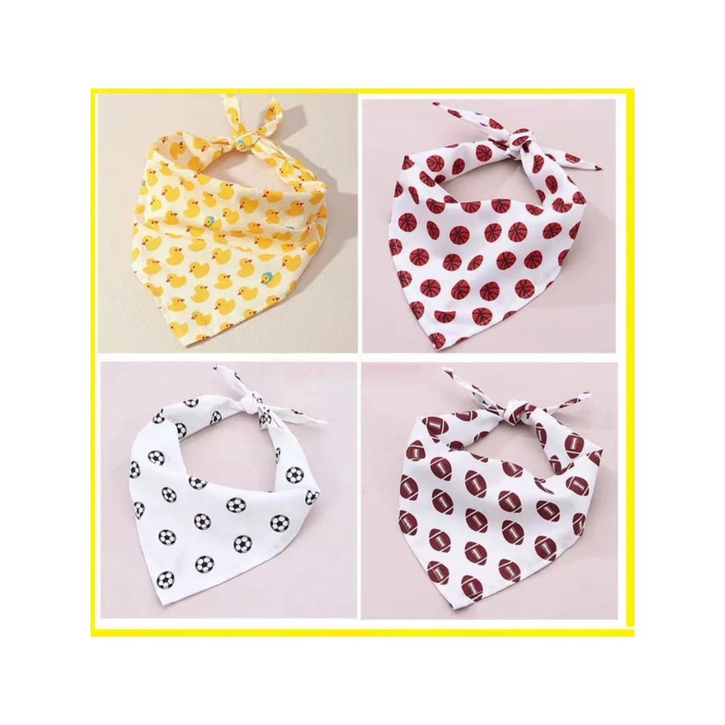 AL-2101 ผ้าพันคอสัตว์เลี้ยง สําหรับหมาและแมว ลายน่ารัก ผ้าซับน้ําลายทรงสามเหลี่ยม คุณภาพดี