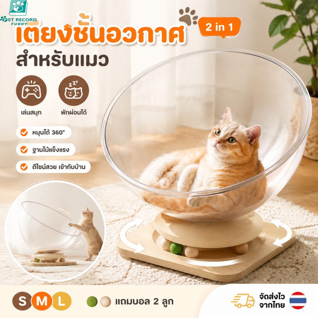 PET-RECORD รังแมวแคปซูลอวกาศ บ้านแมว คอนโดแมว ที่นอนแมว หลุมอวกาศ สําหรับสัตว์เลี้ยง ของเล่นแมว