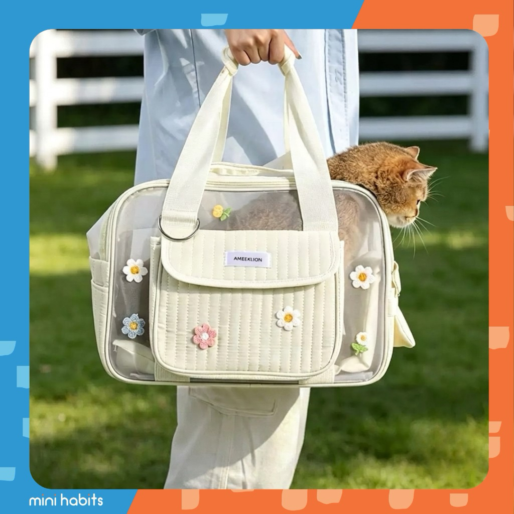 กระเป๋าสัตว์เลี้ยง Blossom Babe Pet Bag กระเป๋าสะพายไหล่ ระบายอากาศดี กระเป๋าแมว หมา