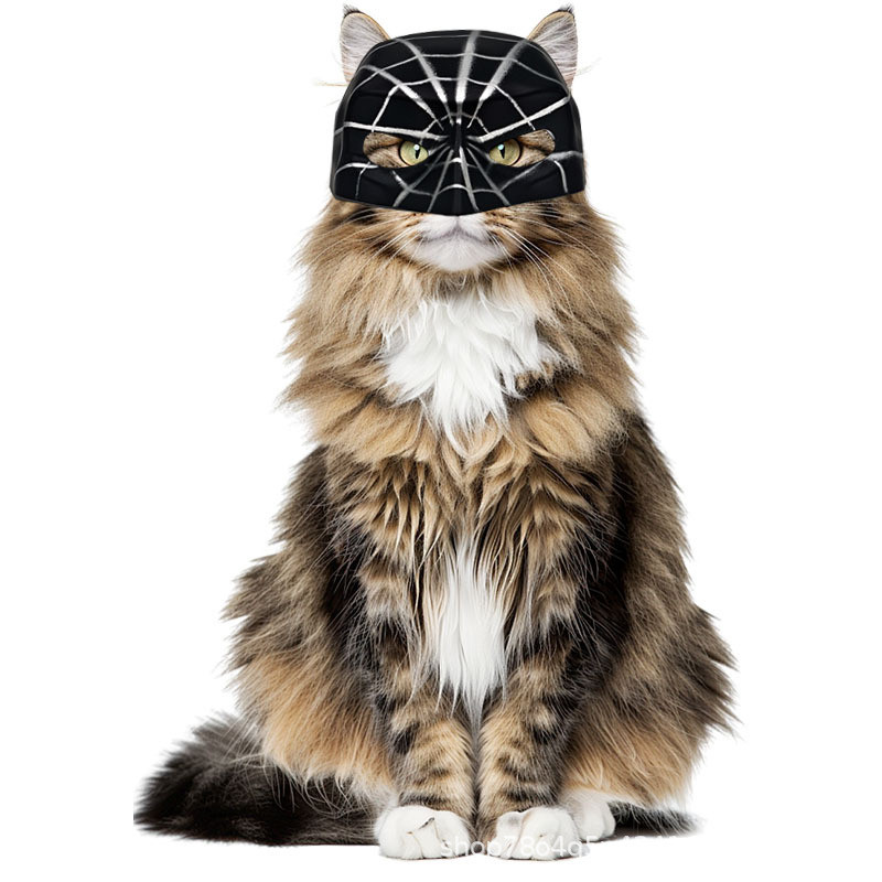 Cat COSPLAY หมวกพลาสติกฮาโลวีนตลก‌คอสเพลย์สัตว์เลี้ยงครึ่งหน้า‌มาส์ก