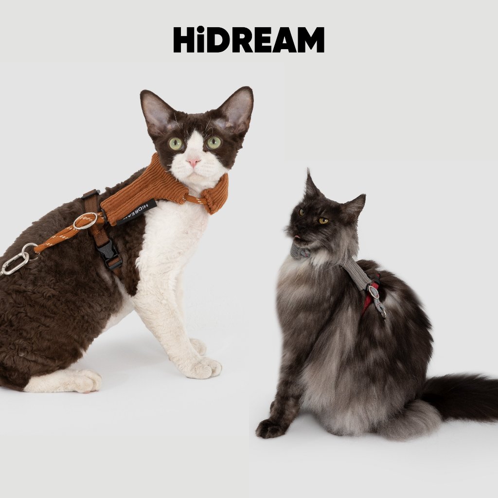 HiDREAM สายจูงแมว Fluffy Comfort Cat Harness & Leash Set สัมผัสนุ่ม เบาสบาย ไม่ร้อน ปรับสายได้