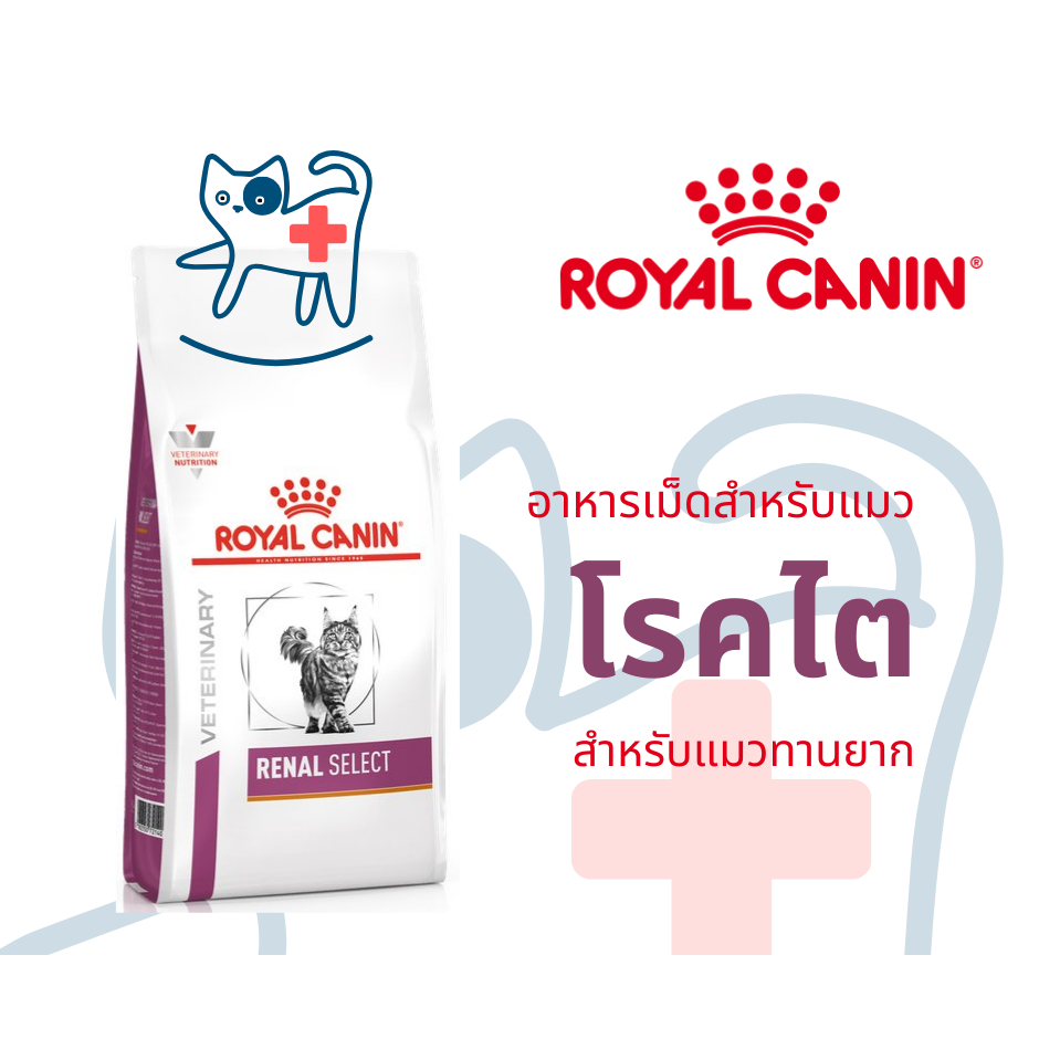 Royal Canin RENAL SELECT CAT 2 kg / 4 kg อาหารแมวประกอบการรักษาโรคไต ชนิดเม็ดสอดไส้ สําหรับแมวกินยาก เลือกกิน