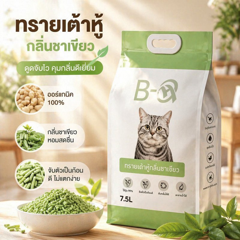 ทรายเเมว ทรายแมวคุณภาพดี ทรายเต้าหู้แมว ออร์แกนิค ดูดซับน้ําดี ฝุ่นน้อย ทิ้งลงชักโครกได้ 4.5/8/17.5 ลิตร