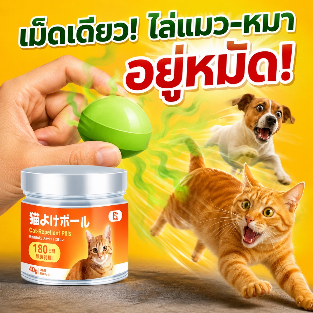 วางปุ๊บ หมาหนีหมด! ก้อนไล่แมว กลิ่นไล่แมว ที่ไล่แมว ยาไล่แมว ไล่แมว ปลอดภัย ใช้ได้ผล
