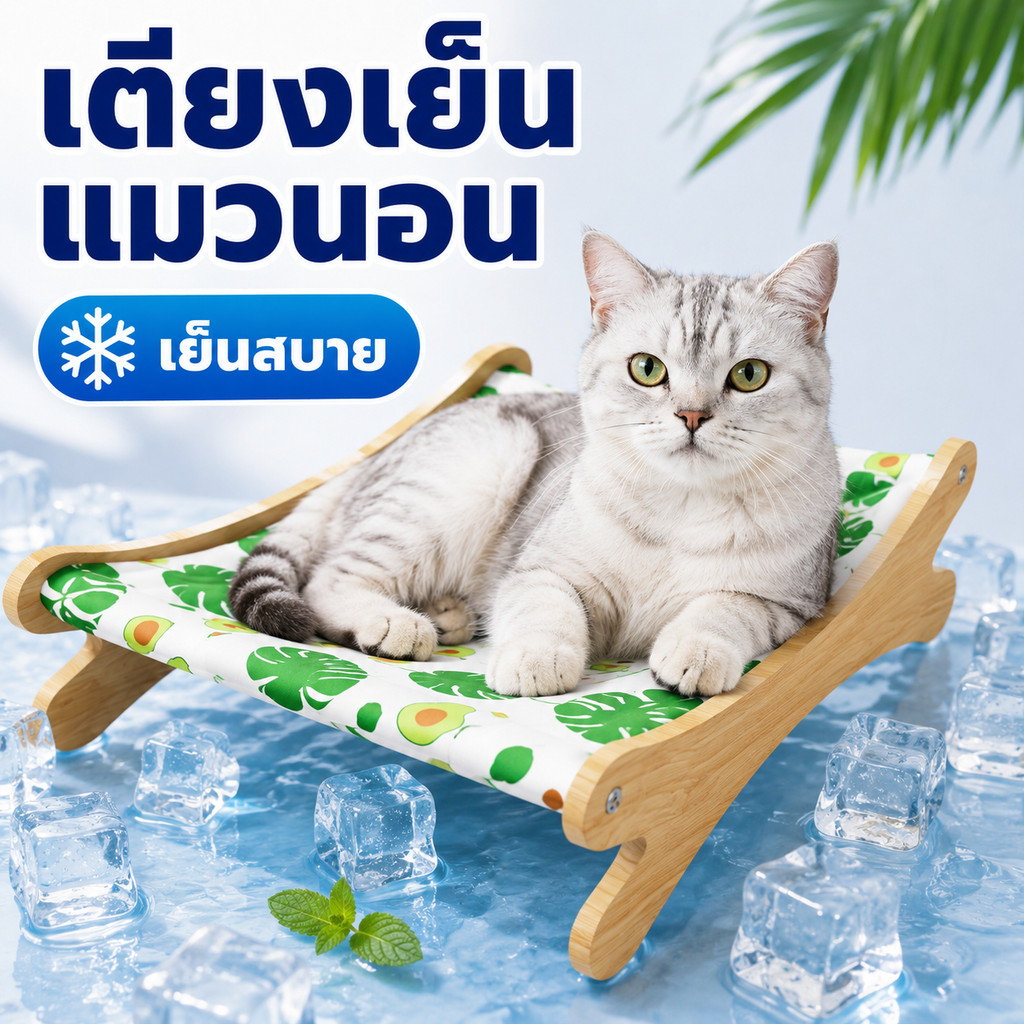 รังนอนแมวแขวนเย็น ผ้าเย็นกันน้ํา ระบายอากาศดี ไม่ติดขน ถอดซักได้ นอนสบาย ปลอดภัย ใช้งานได้นาน