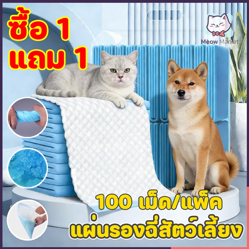 ซื้อ 1 แถม 1] แผ่นรองปัสสาวะสัตว์เลี้ยง ดูดซับปัสสาวะเร็ว แผ่นรองปัสสาวะสุนัข แผ่นรองปัสสาวะแมว ของจําเป็นเมื่อเดินทาง