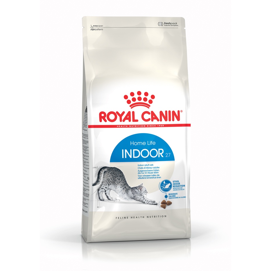 Royal canin indoor27 400g. แมวโตสูตรเลี้ยงในบ้าน 400 กรัม Exp:08/2027
