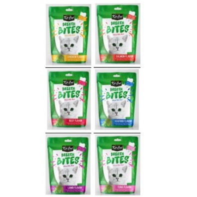 ซองเขียว] Kit Cat Breath Bites 60g.ขนมแมว ขนมขัดฟันแมว ทรีทแมว เพื่อสุขภาพช่องปาก