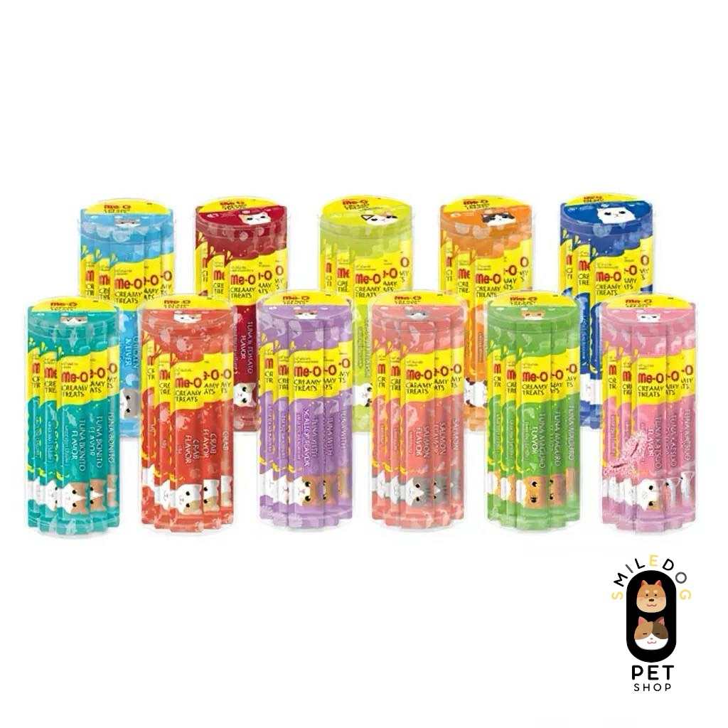กระปุกแมวเลีย (15g x 36ซอง) Me-o Creamy Treats ขนมแมวเลียมีโอแบบกระปุก มี 11 รสให้เลือก