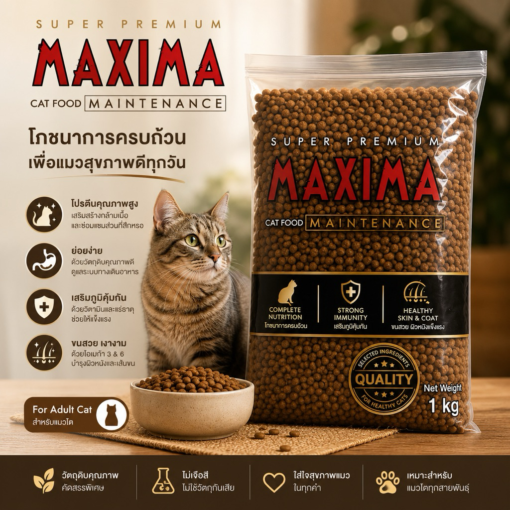 อาหารแมวแม็กซิม่า (Maxima) 1kg
