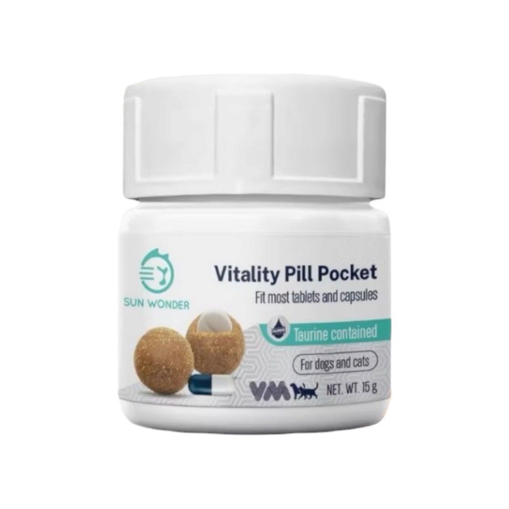 SUN WONDER VITALITY PILL POCKET ปริมาณ 15 กรัม อาหารเสริมวิตามินช่วยป้อนยา บํารุงตับ สุนัขและแมว