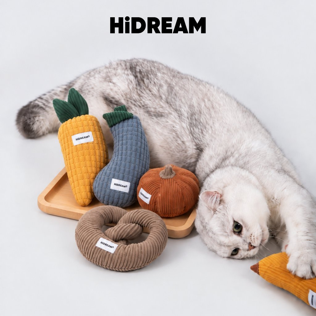 HiDREAM Catnip Toy ของเล่นแมวผ้าลูกฟูกนุ่ม แคทนิปในตัว กระตุ้นแมวเล่น ลดความเครียด