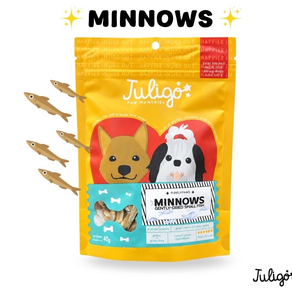 Juligo Minnows ปลาเล็กปลาน้อยอบแห้ง สําหรับสุนัขและแมว ขนมสุนัข ขนมแมว ปลาน้ําจืดอบแห้ง ปลาอบแห้ง