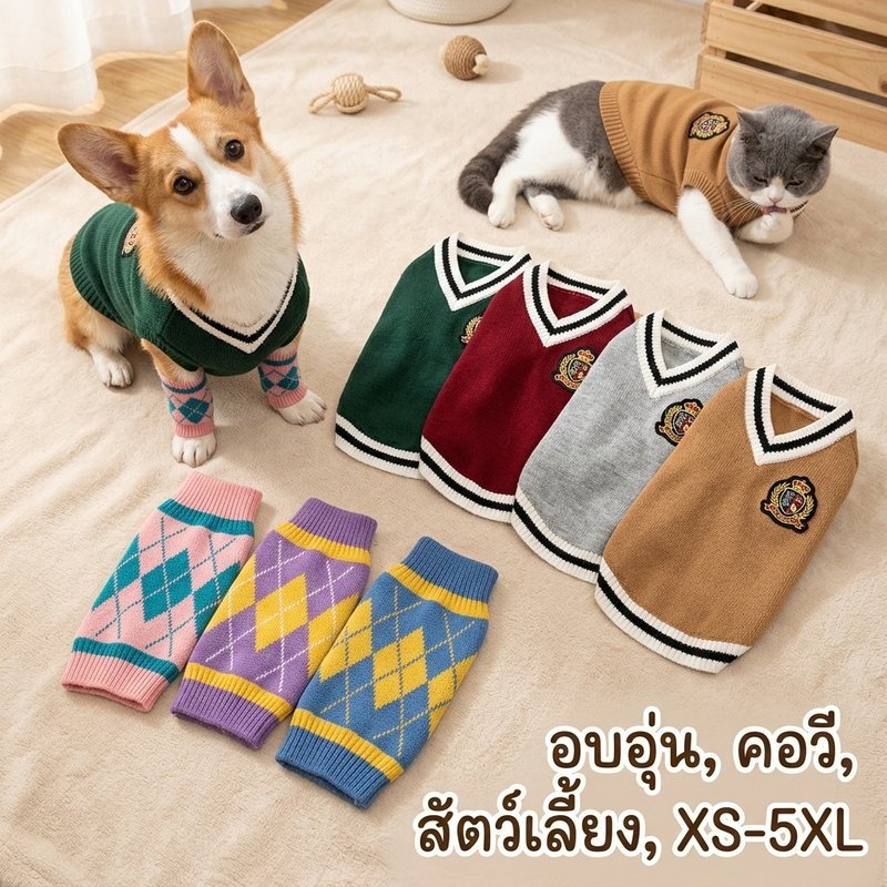 เสื้อกันหนาวสัตว์เลี้ยง ขนสัตว์นุ่ม สวมใส่สบาย ใหม่เอี่ยมคุณภาพสูง สําหรับสุนัข แมว ขนาด S M L XL