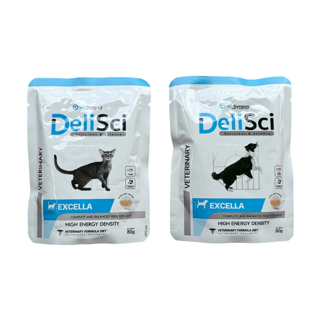 Delisci Excella 80g อาหารเปียกสําหรับสุนัข และแมวป่วย พักฟื้น