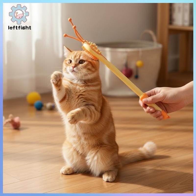 ซ้าย 2 ใน 1 แมว Tiler Wand Retractable นวดสองด้าน Interactive Teaser ของเล่นสําหรับแมวสัตว์เลี้ยงการฝึกอบรมความบันเทิง Home Play GHT