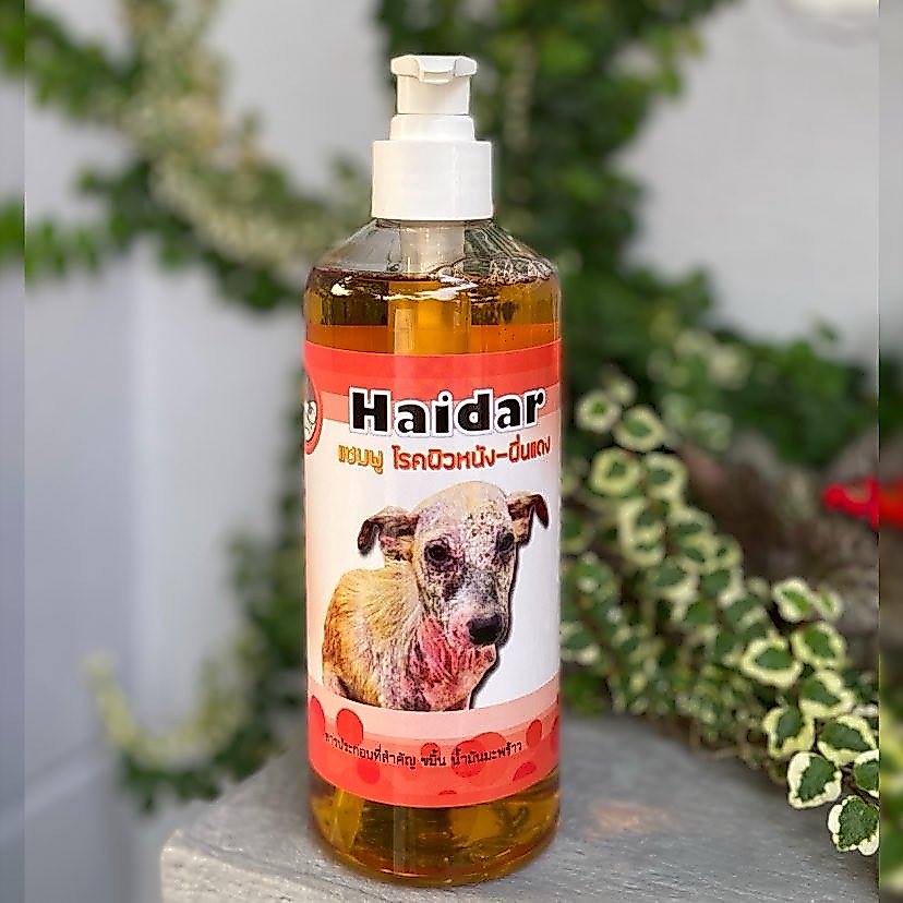 Haidar แชมพู สําหรับผิวหนังแพ้ง่าย แก้คัน ขี้เรื้อน ใช้ได้ทั่ง หมา และ แมว 500 ml