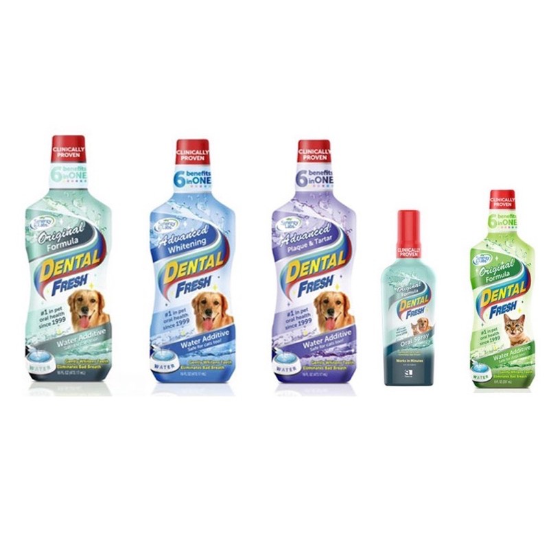 Dental Fresh น้ํายาลดกลิ่นปากสุนัข แมว ลดคราบหินปูน ช่วยทําให้ฟันขาวขึ้น