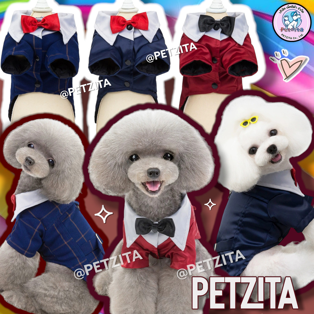 เสื้อสูททักซิโด้ เสื้อออกงาน แฟชั่น สุนัข หมา แมว สัตว์เลี้ยง PET