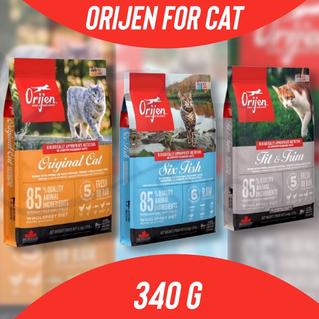 อาหารแมว Orijen ออริเจน 340กรัม อาหารเม็ดระดับพรีเมียมสําหรับแมว
