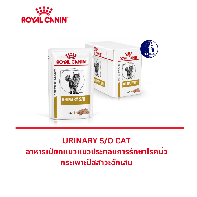 Royal Canin Urinary S/O (85 g) อาหารแมวสูตรโรคนิ่ว และกระเพาะปัสสาวะอักเสบ 12ซอง