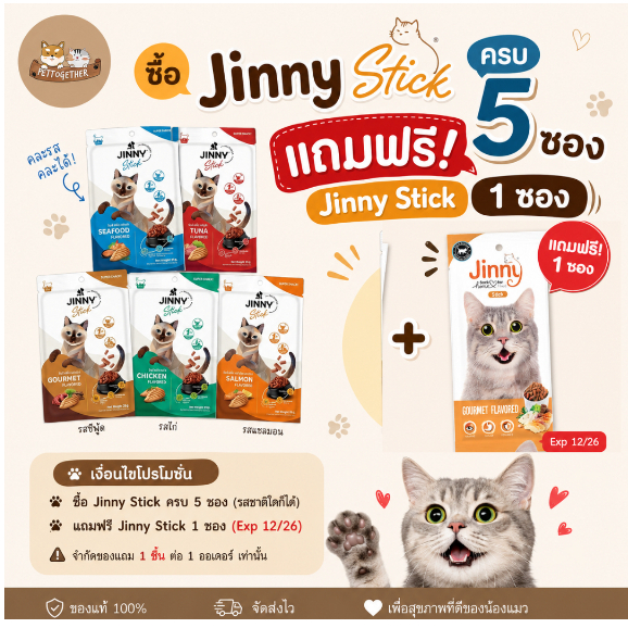 Jinny Snack ขนมแมวจินนี่ ทุกรส จินนี่ แคท สแน็ค 35g