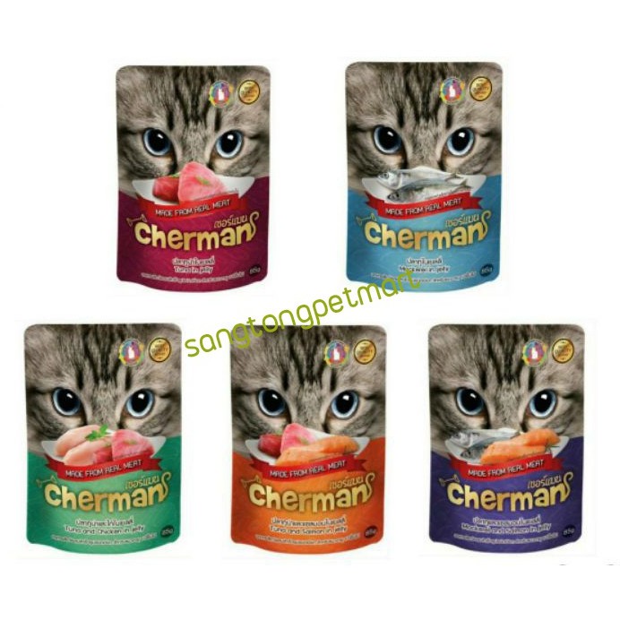 Cherman เชอร์แมน อาหารเปียกสําหรับแมว ขนาด 85กรัม