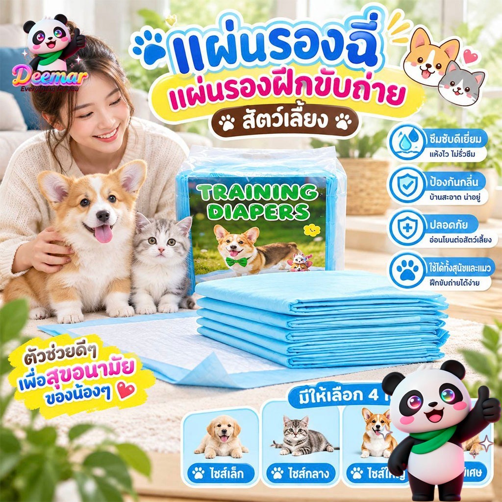 แผ่นรองฉี่ Cocoyo แผ่นรองฉี่แมว แผ่นรองฉี่สุนัข ช่วยฝึกขับถ่าย ระงับกลิ่น ซึมซับได้ดี Cocoyo