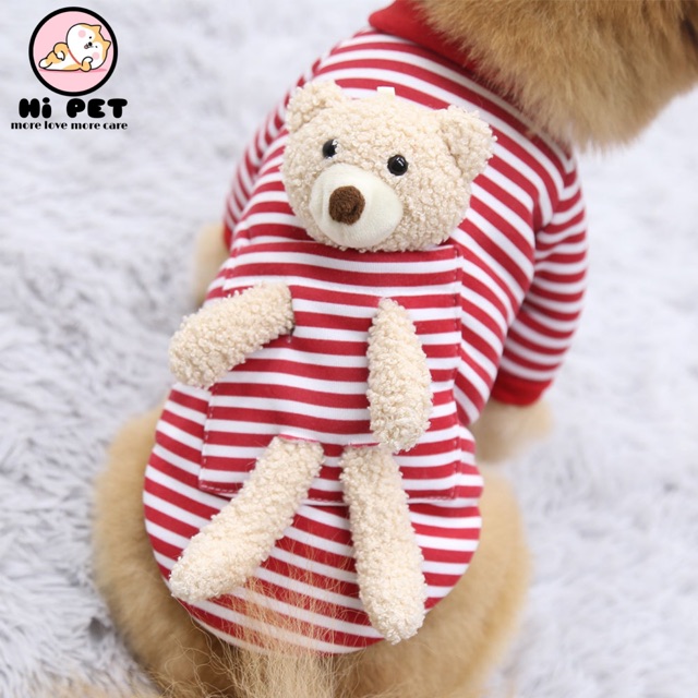 Hi Pet) เสื้อผ้าสัตว์เลี้ยงตุ๊กตาหมี การ์ตูน น่ารัก เสื้อแมว และสุนัข