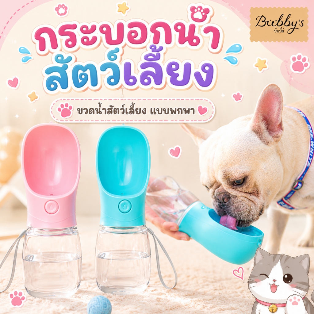 MG-005 Bubby's ขวดน้ําสัตว์เลี้ยงแบบพกพา สําหรับสุนัขและแมว PET CARE CUP OUTDOOR 🐶🐱 บับบี้ Bubby By Magic pet