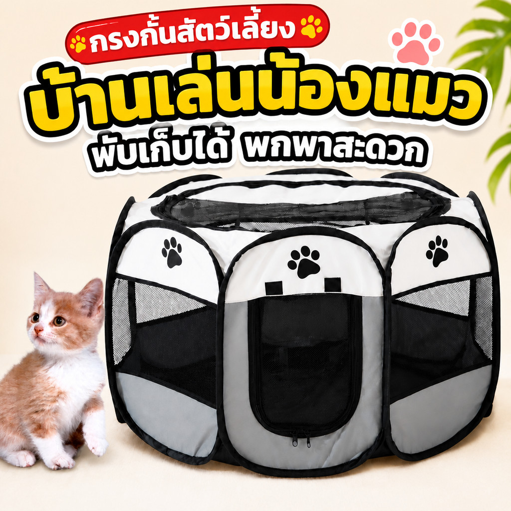 คอกสัตว์เลี้ยง กรงสัตว์เลี้ยง พับได้ ที่นอนสุนัขพกพา คอกสุนัขพกพา ที่นอนแมว คอกแมว ขนาดเล็ก