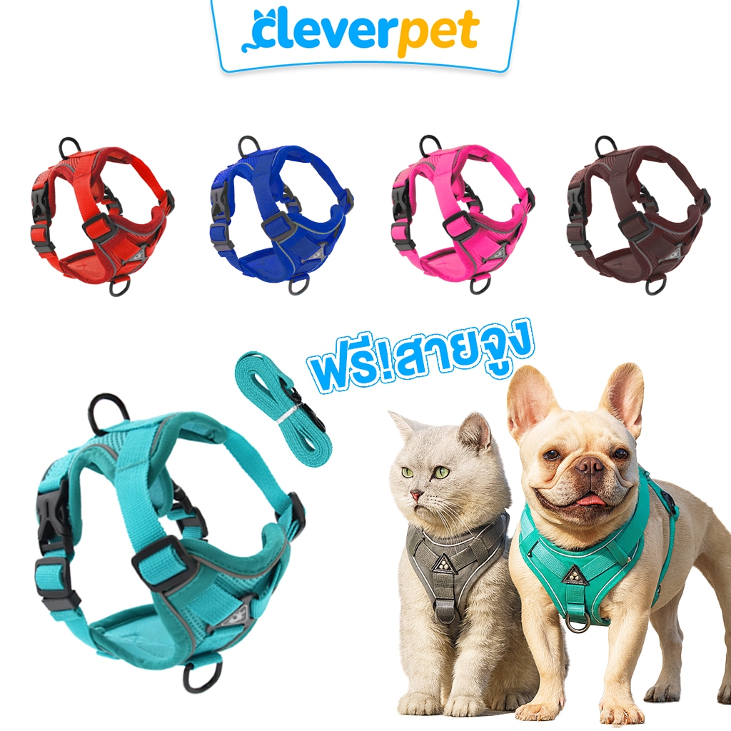CleverPet สายรัดอกแมวและสุนัข ฟรีสายจูง ระบายความร้อน Pet Harness