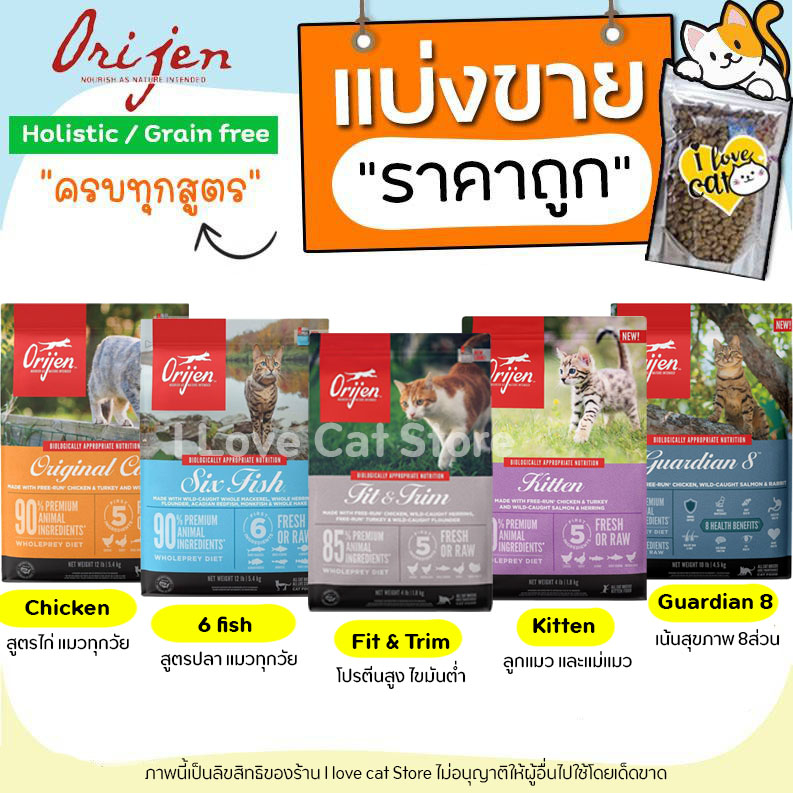 Orijen อาหารแมว ออกแบบให้เหมาะสมกับโครงสร้างกายภาพของฟัน กราม และระบบการย่อยของแมว