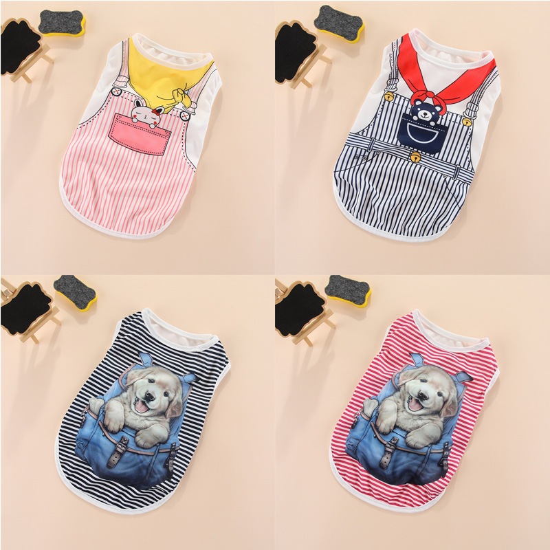Yuanzhs Pet】เสื้อกล้ามผ้าฝ้าย พิมพ์ลาย สําหรับสัตว์เลี้ยง เสื้อยืดลายน่ารักแฟชั่นฤดูร้อนสําหรับสัตว์เลี้ยงสุนัขแมว